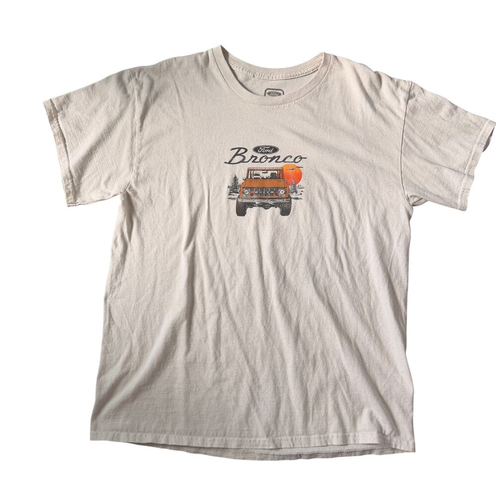 Ford Bronco Tee men's L Retro Graphic Beige Color